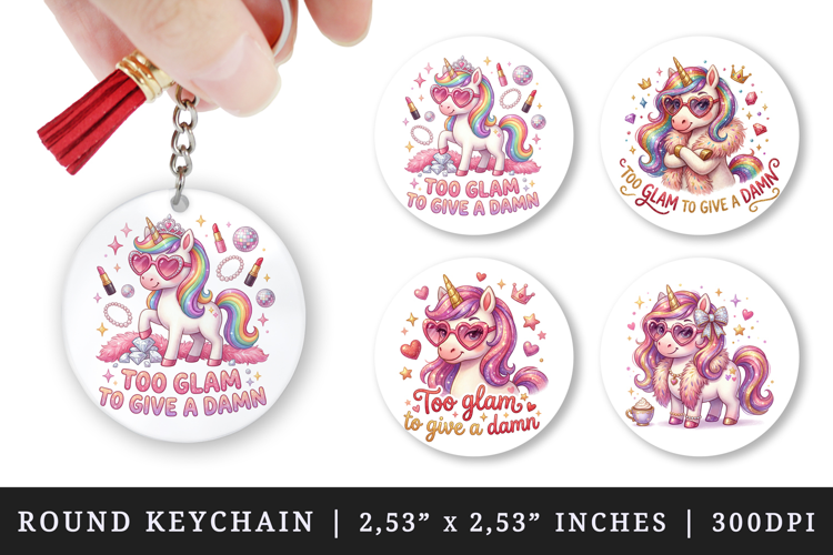 Funny Quote round keychain pintable sublimation design png