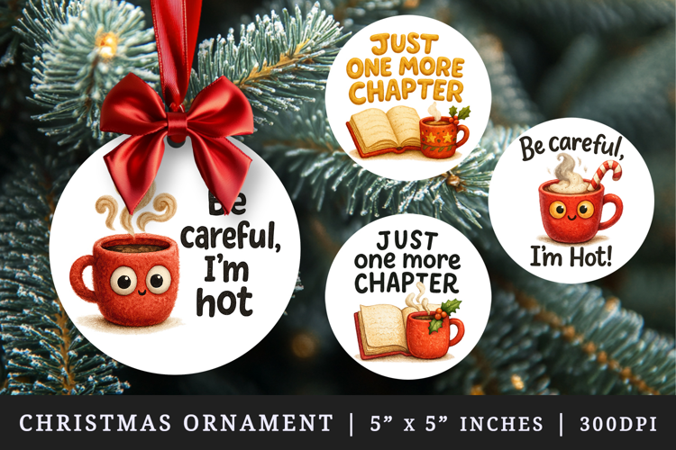 Funny Quote round ornaments sublimation design
