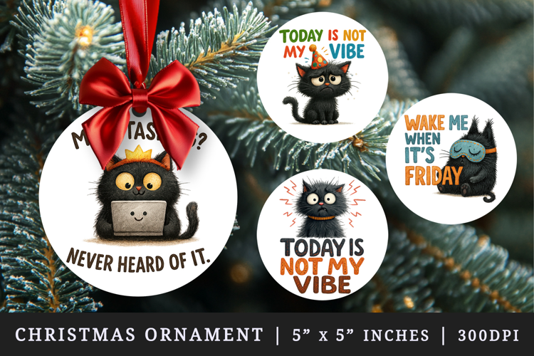 Funny Quote round ornaments sublimation design