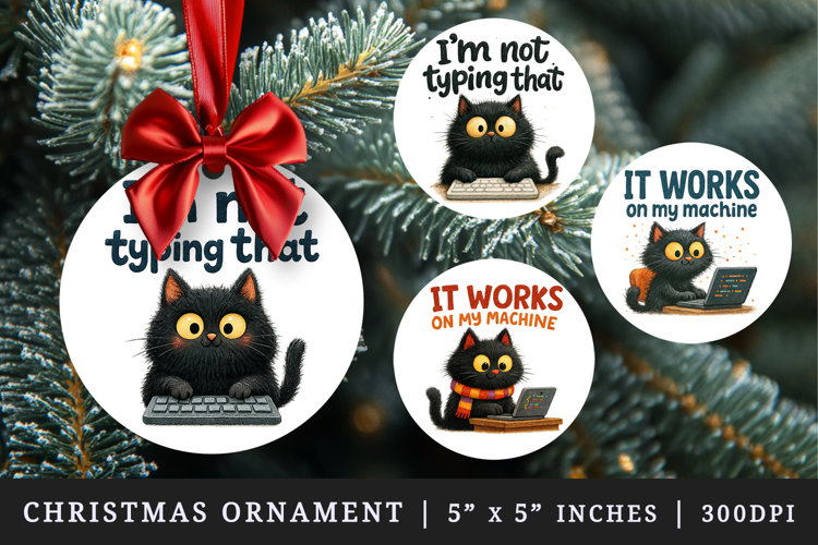 Funny Quote round ornaments sublimation design