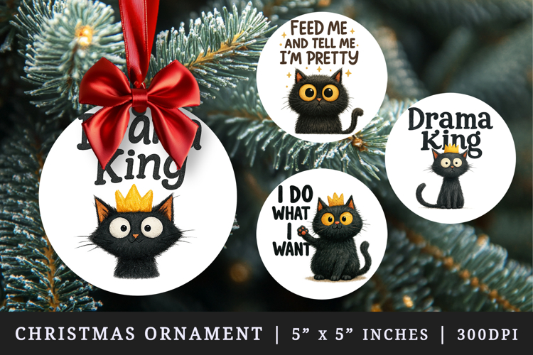 Funny Quote round ornaments sublimation design