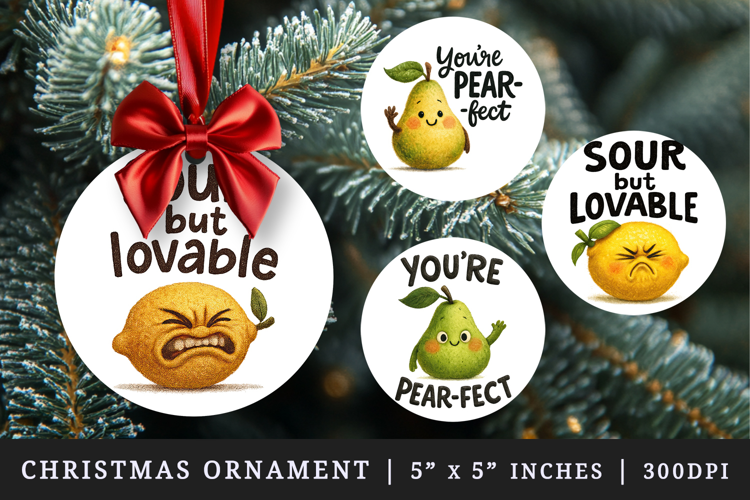 Funny Quote round ornaments sublimation design