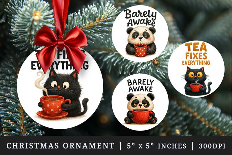 Funny Quote round ornaments sublimation design