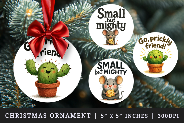 Funny Quote round ornaments sublimation design