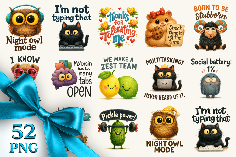 Funny Quote clipart printable sublimation bundle png