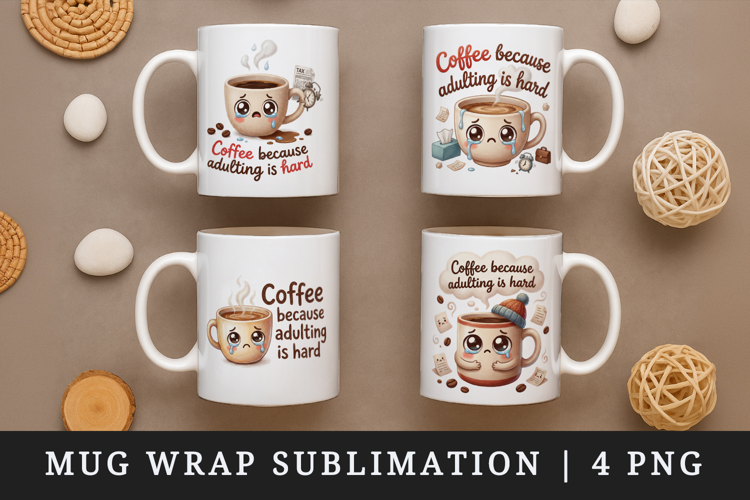 Funny Quote mug wrap printable sublimation design