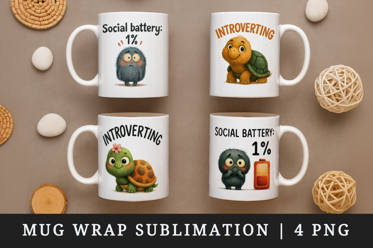 Funny Quote mug wrap printable sublimation design