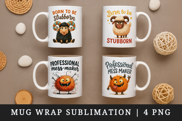 Funny Quote mug wrap printable sublimation design