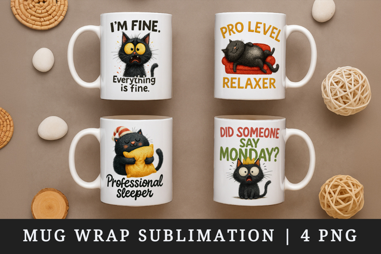 Funny Quote mug wrap printable sublimation design