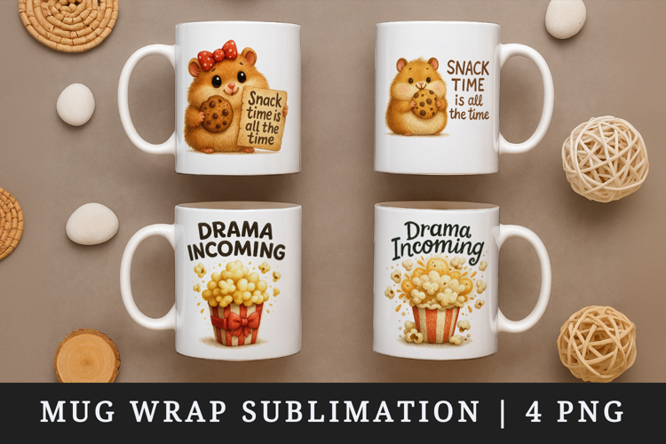 Funny Quote mug wrap printable sublimation design