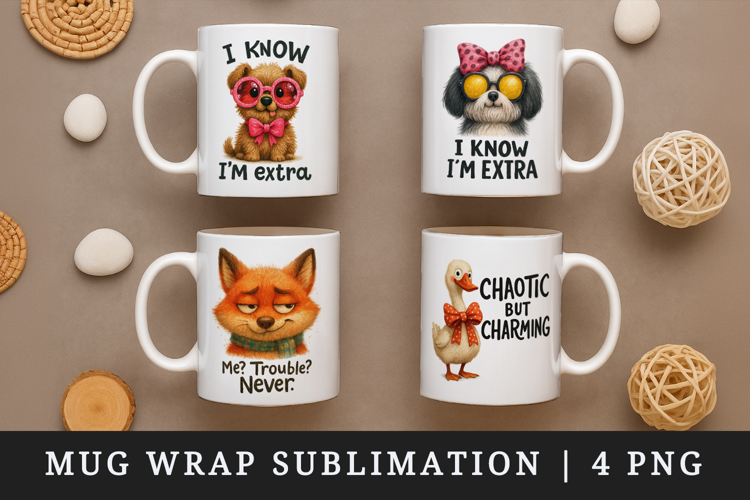 Funny Quote mug wrap printable sublimation design