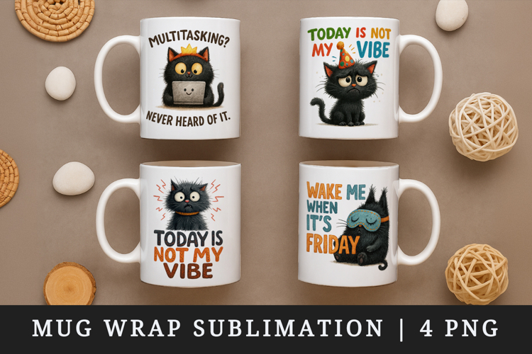 Funny Quote mug wrap printable sublimation design