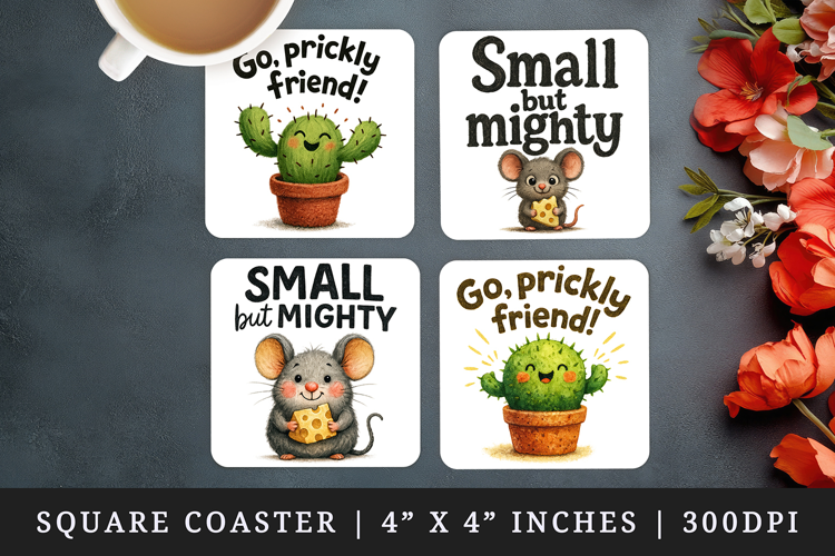 Funny Quote square coaster sublimation, coasters design