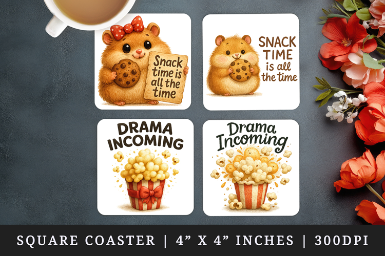 Funny Quote square coaster sublimation, coasters design