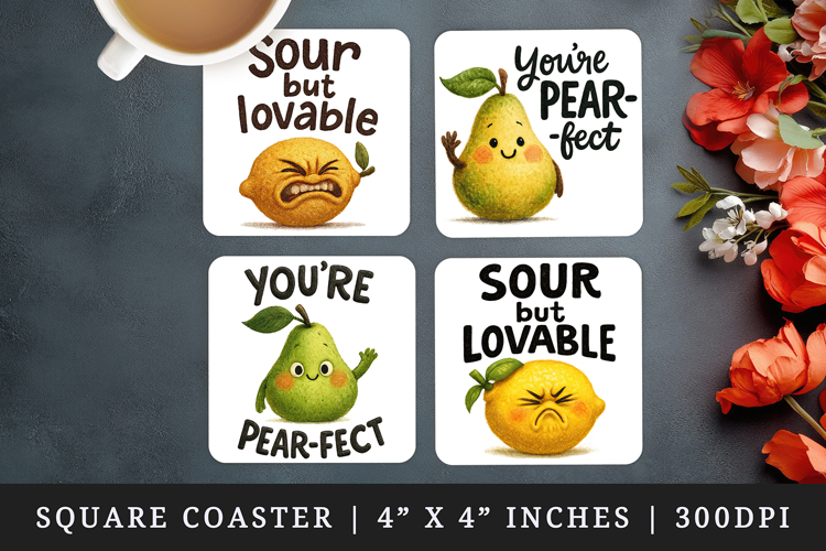 Funny Quote square coaster sublimation, coasters design