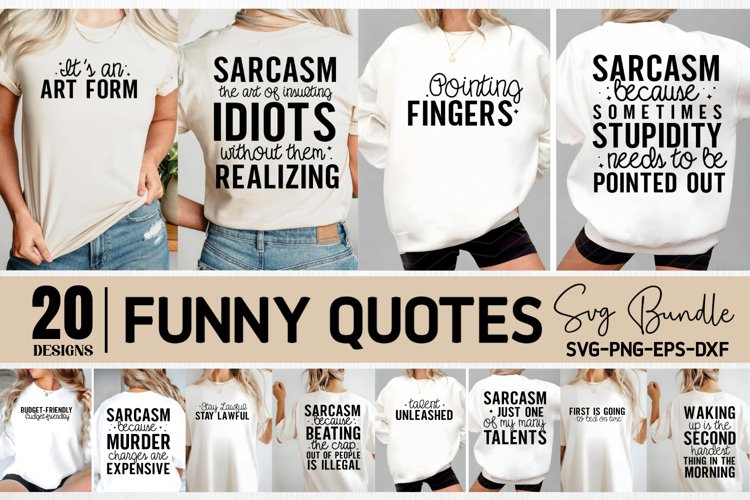 Funny Quotes Front & Back SVG Bundle, Funny Quotes Svg