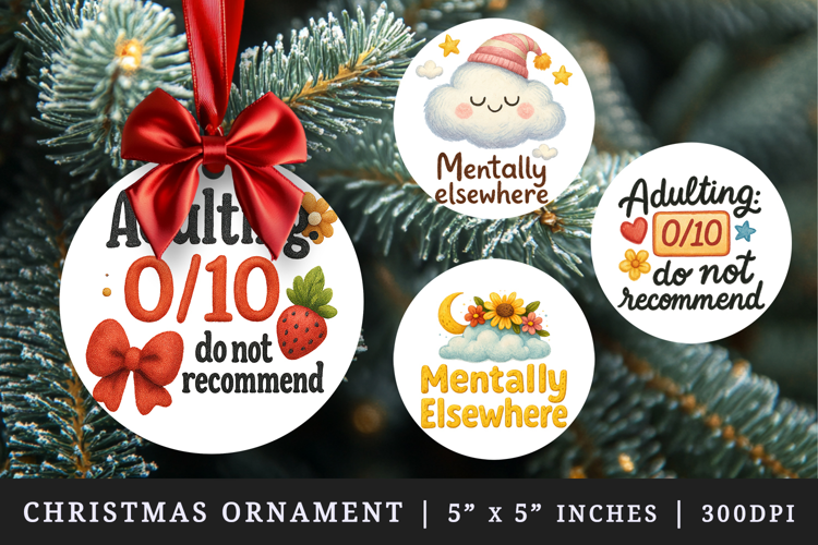Funny Quotes round ornaments sublimation design
