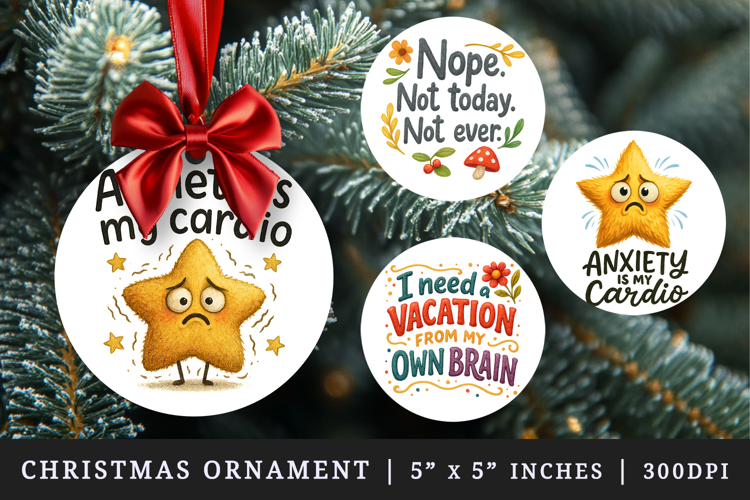Funny Quotes round ornaments sublimation design