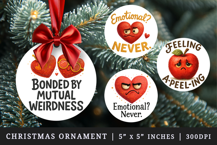 Funny Quotes round ornaments sublimation design