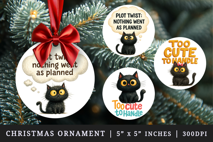Funny Quotes round ornaments sublimation design