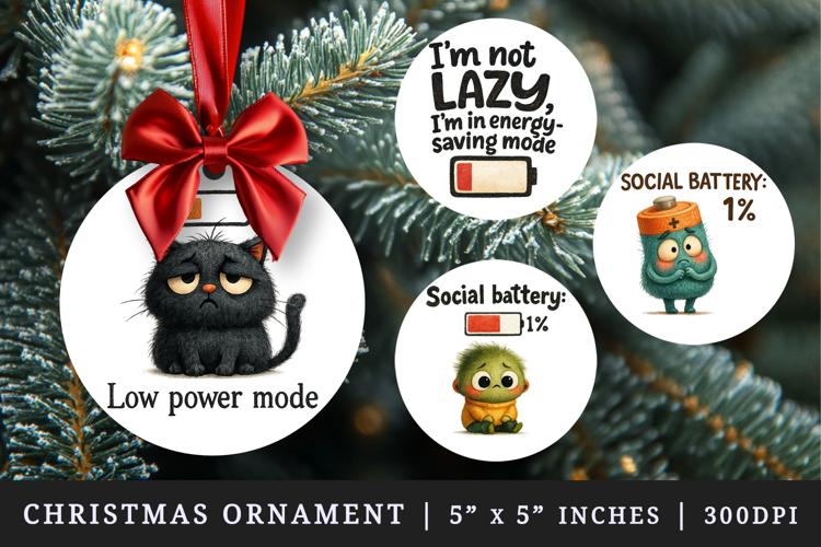 Funny Quotes round ornaments sublimation design