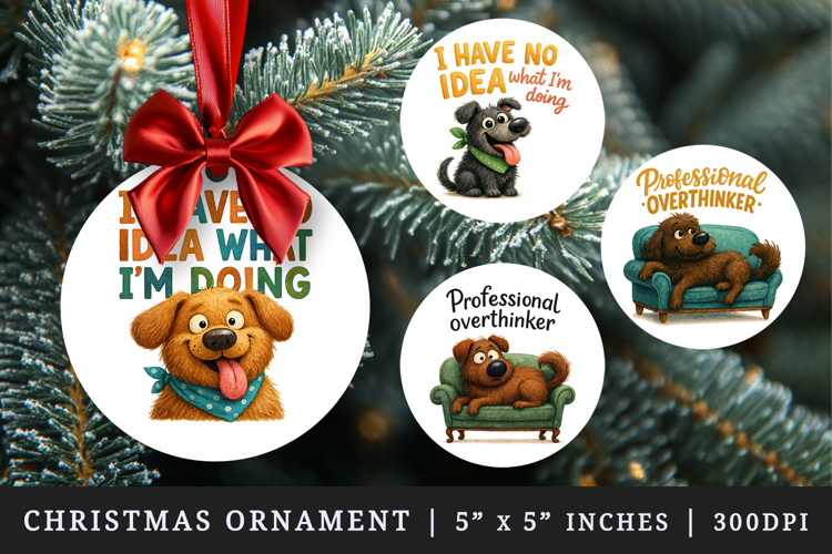 Funny Quotes round ornaments sublimation design