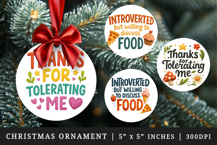 Funny Quotes round ornaments sublimation design