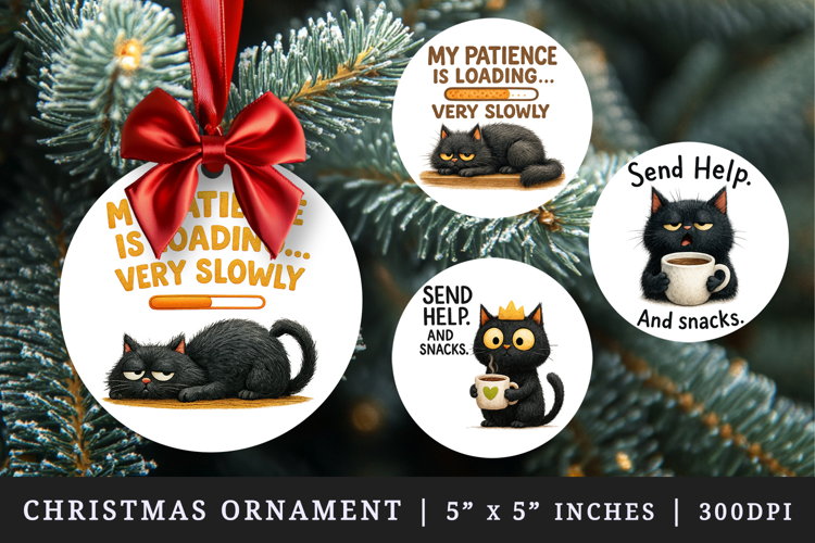 Funny Quotes round ornaments sublimation design
