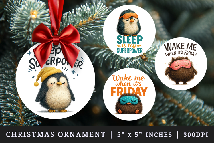 Funny Quotes round ornaments sublimation design
