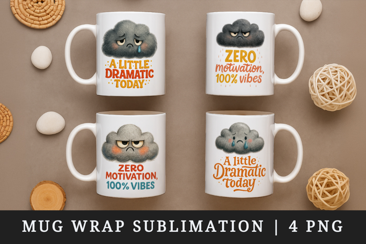 Funny Quotes mug wrap printable sublimation design