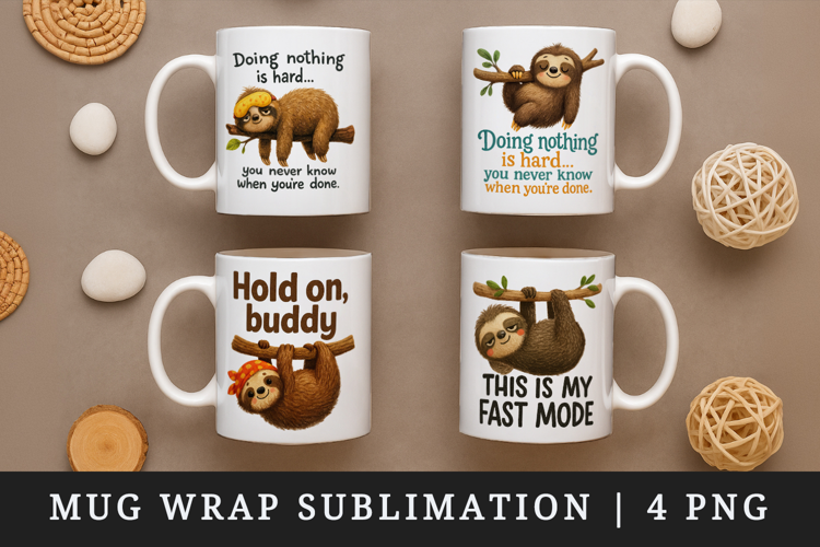 Funny Quotes mug wrap printable sublimation design