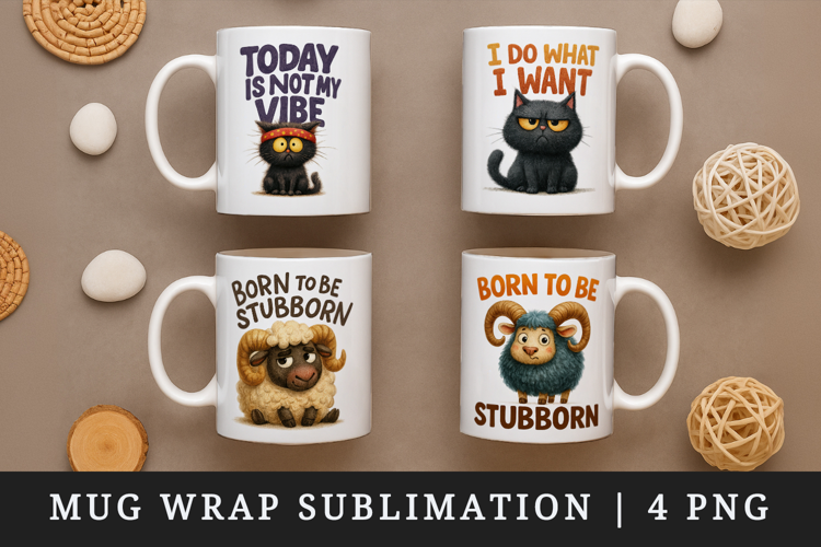 Funny Quotes mug wrap printable sublimation design