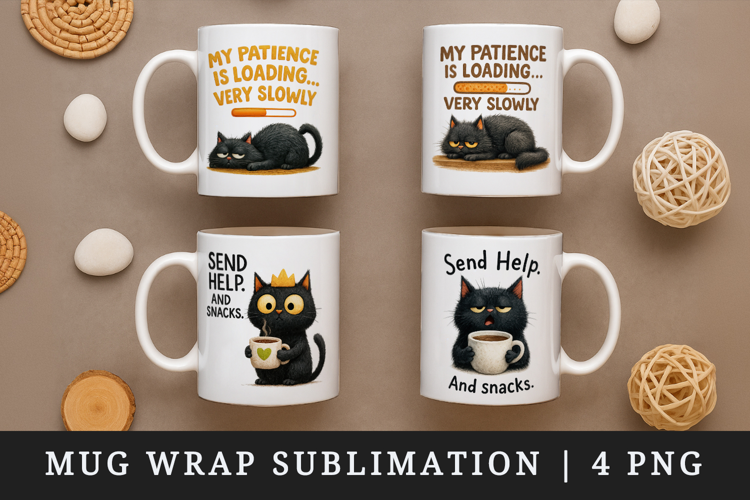Funny Quotes mug wrap printable sublimation design