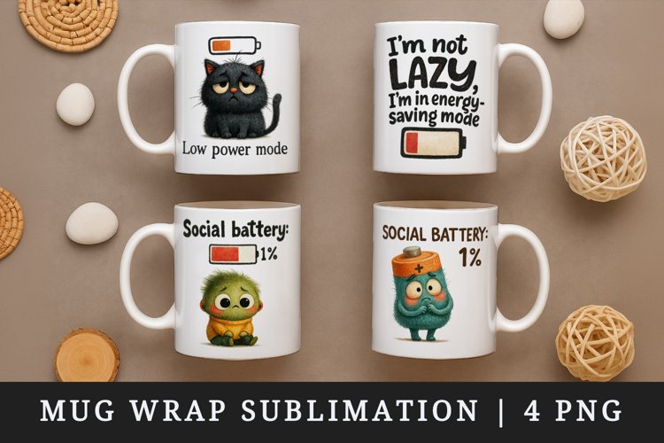 Funny Quotes mug wrap printable sublimation design