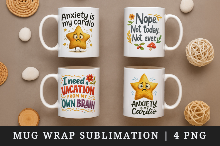 Funny Quotes mug wrap printable sublimation design