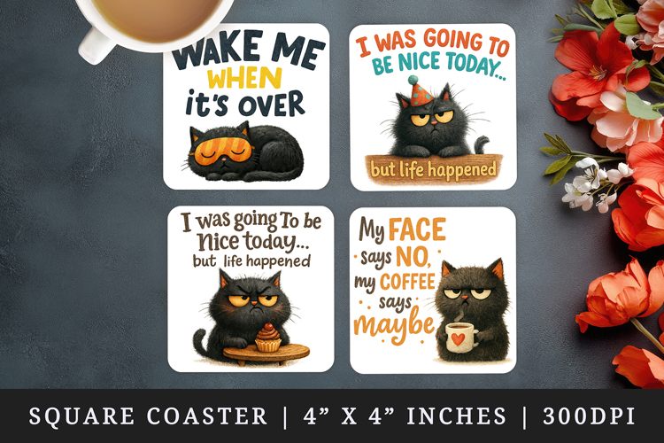 Funny Quotes square coaster sublimation, coasters design