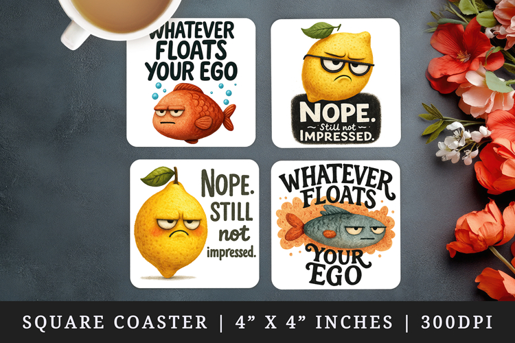 Funny Quotes square coaster sublimation, coasters design