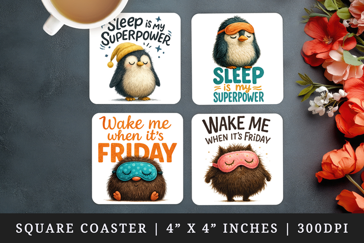 Funny Quotes square coaster sublimation, coasters design