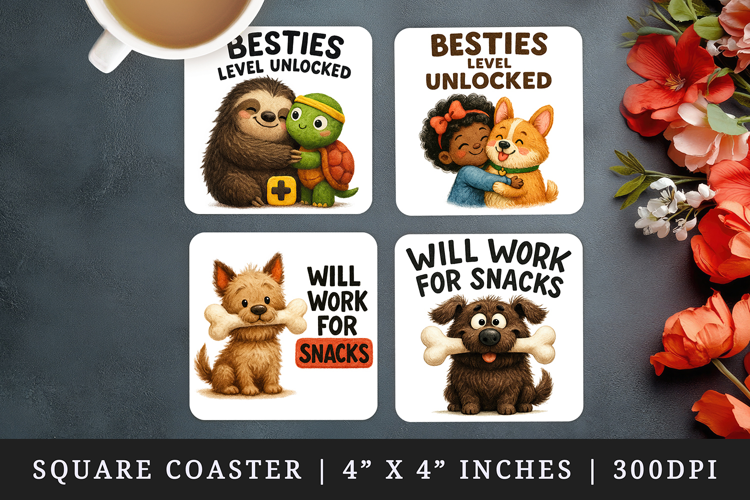 Funny Quotes square coaster sublimation, coasters design