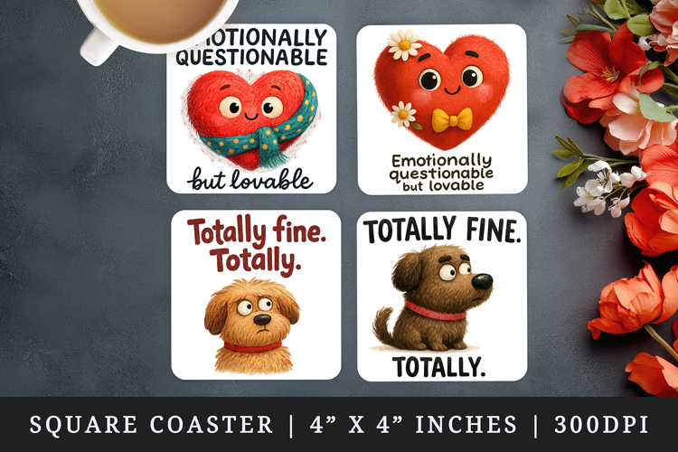 Funny Quotes square coaster sublimation, coasters design