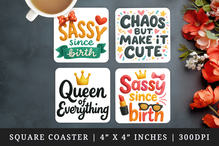 Funny Quotes square coaster sublimation, coasters design