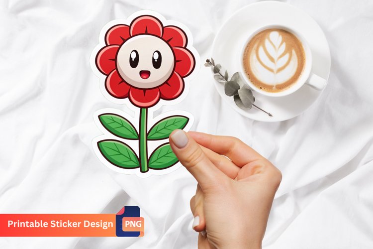 Red Flower Clipart Image 11