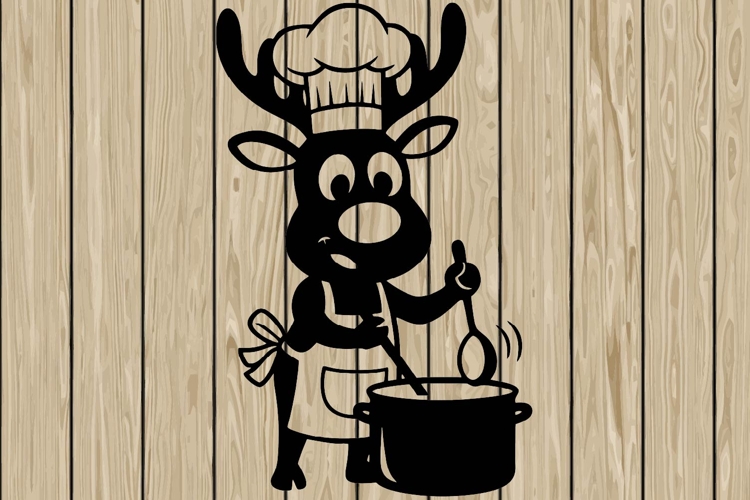 Funny reindeer stencil silhouette SVG
