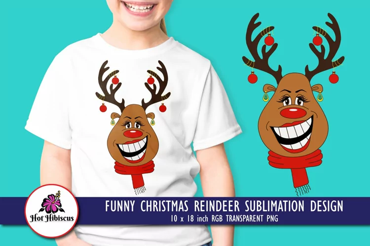 Funny Reindeer Sublimation | Reindeer Sublimation PNG