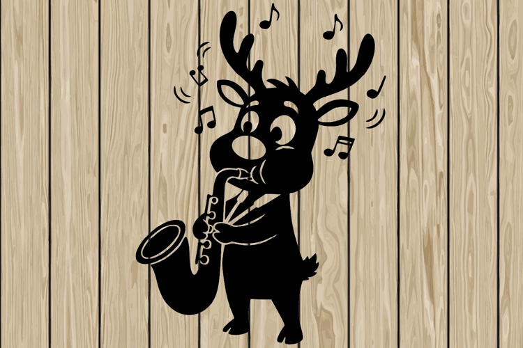 Funny reindeer stencil silhouette SVG