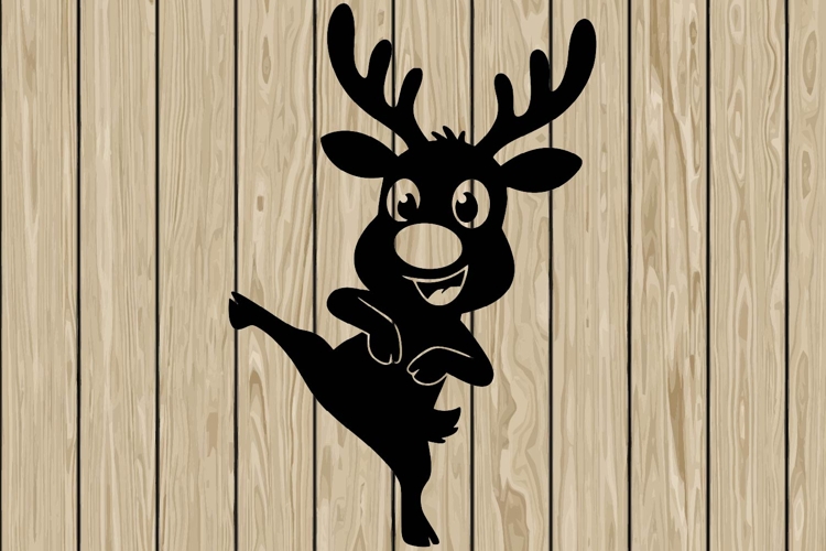 Funny reindeer stencil silhouette SVG