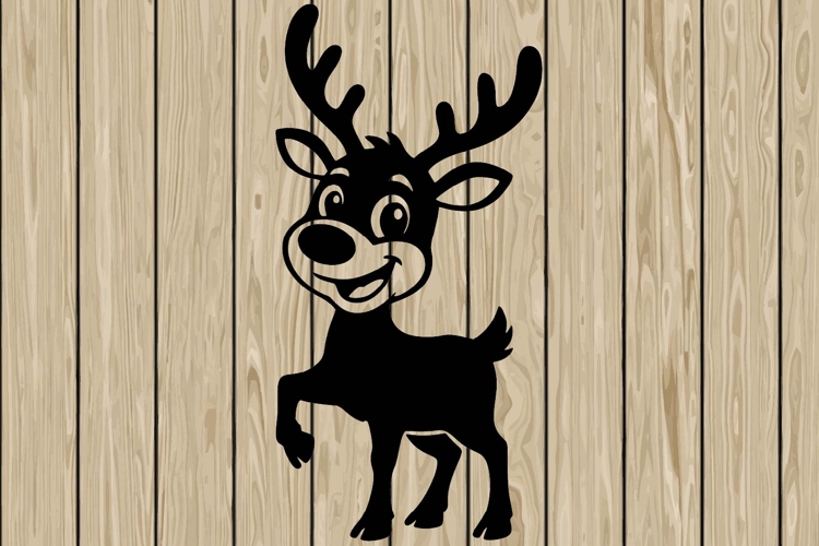 Funny reindeer stencil silhouette SVG