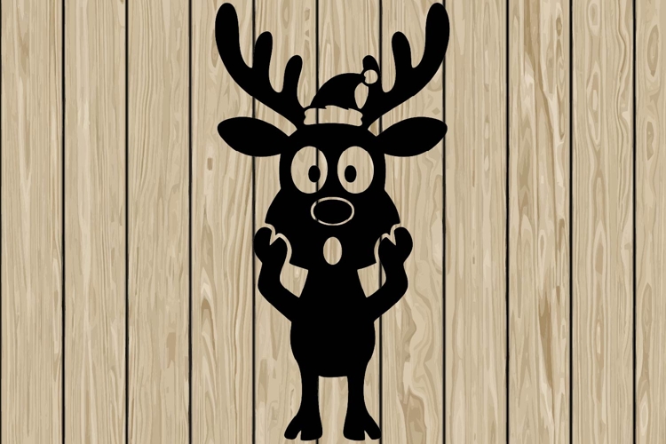 Funny reindeer stencil silhouette SVG