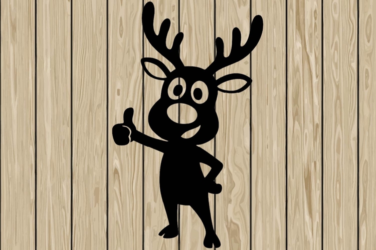 Funny reindeer stencil silhouette SVG