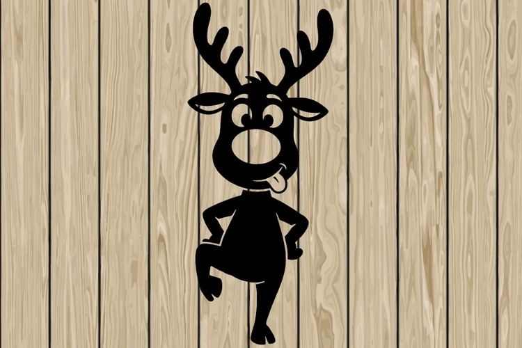 Funny reindeer stencil silhouette SVG